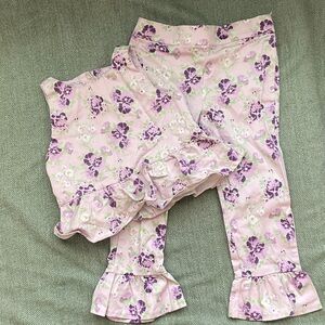 Janie and Jack Girl Floral Matching Set - Purple floral Size Y6